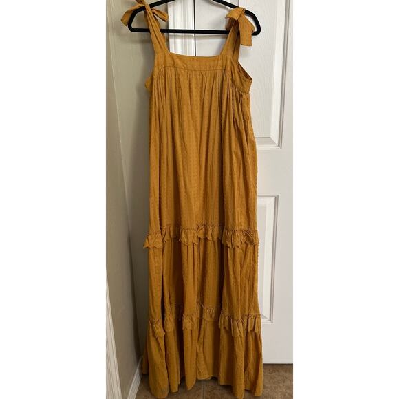 NWT Sezane Albana Long Maxi Dress 38 Size 6 Saffron - Picture 5 of 7